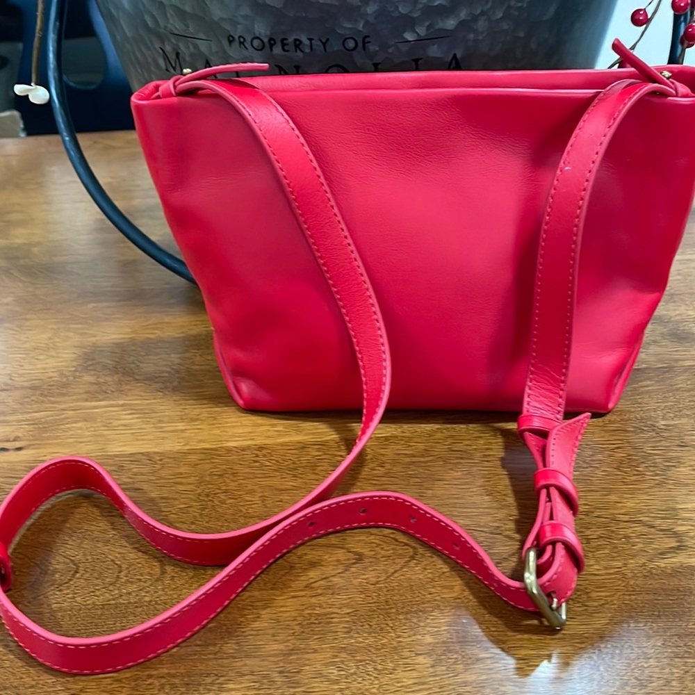 J Crew Red Leather Crossbody bag NWOT